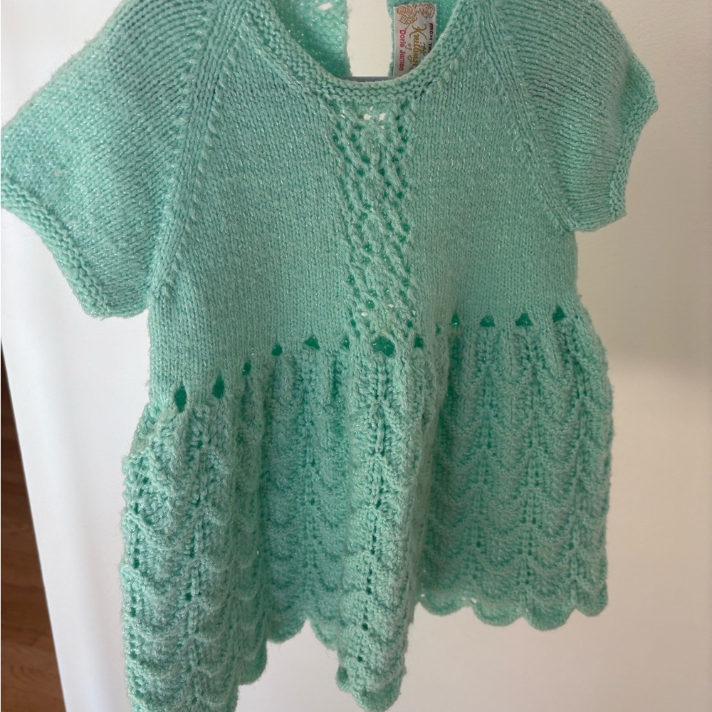 Mint Green Hand Knit Kids Top